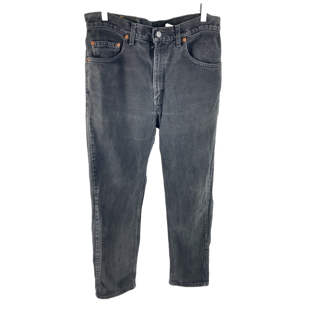 Levis 505 Mens (Fits 34x34) Gray Denim Jeans 90s Straight Leg‎